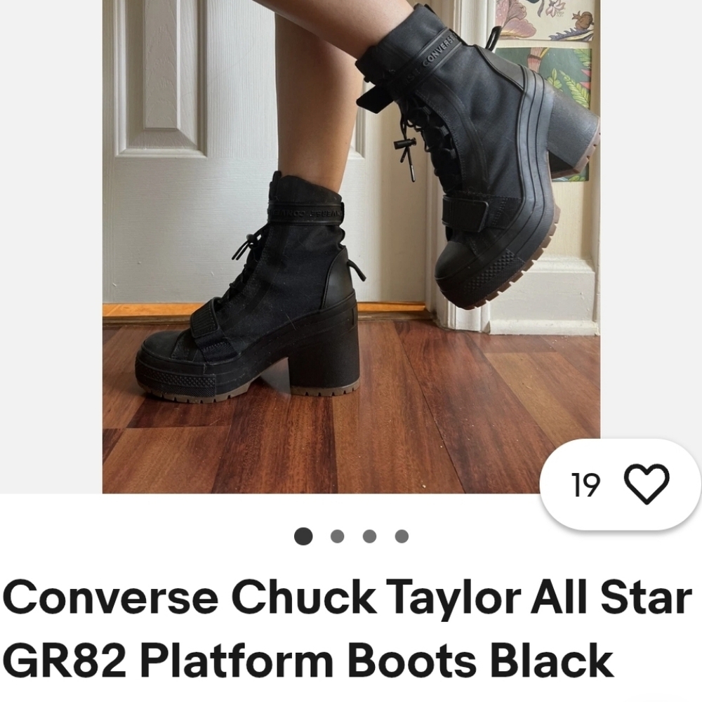 Converse Women's Black Platform Boots